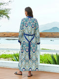 2026 Women Swimsuit Beach Cover Up dress Sleeve Kaftan Beach Tunic Long Pareos Bikinis Cover ups Summer Robe Plage Beachwear