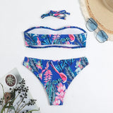 2025 Print Strapless Two Piece Bikini Set Women Swimwear Female Swimsuit Bathers Bathing Swimming Suit Beachwear Summer