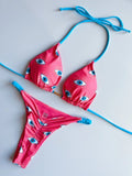Leopard Halter Scrunch Butt Mini Micro Thong Bikini Women Swimwear Female Swimsuit Two-pieces Bikini Set Bathing Suit Swim Lady