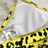 New S - XL Sexy Hot Pink Leopard Bikini Women Swimwear Female Swimsuit Two-piece Bikini set Bather Bathing Suit Swim Lady V871P