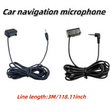Car Audio Clip Microphone 3.5mm Jack Plug Wired External Mini Mic Overhead Console For Aftermarket Android Multimedia