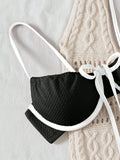 2026 Push Up Bikini Women Tie Front Swimsuit Sexy Underwire Swimwear Female Bathers Bathing Swimming Swim Suit Summer Beachwear