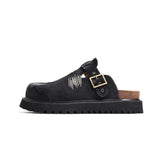 2025 Brand New Big Size 45 Denim Leisure Mules Shoes Women Trendy Comfy Walk Casual Clogs Flats Outdoor Slipper Men Slides