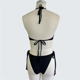S - XXL Fish Net Mesh Hollow Out Halter One Piece Swimsuit Women Swimwear Female Backless Padded Bather Bathing Suit Swim V7503