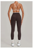 Women's Seamless Yoga Sets Sports Fitness Gym Sleeveless Vest Hip-lifting Slim Fit Pants Suits Running Training Workout Sets