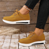 Comfortable Lace Up Platform Sneakers Women Lightweight Plus Size 43 Thick Sole Casual Shoes Woman 2025 Non Slip Sport Sneaker