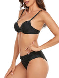Push Up Bikini Set 2026 Women Underwire Swimsuit Solid Swimwear Female Bathing Suit Bathers Swimming Summer Beachwear