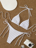 Triangle Halter Thong Bikinis 2026 Women Sexy Swimsuit Dot String Swimwear Female Bathers Bathing Swimming Swim Suit Beachwear