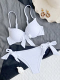 Sexy Knotted Underwired Bra Cup Bikini Women Swimsuit Female Swimwear Two-pieces Bikini Set Push Up Bikinis Bathing Suit Swim