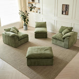 Yeflixvrau Modern Cloud L-Shaped Chenille Sectional Sofa With Ottoman