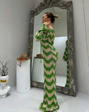 Knitted Dress Leace-up Vestido Dresses 2025 Woman Beach Hollow Out Slim Vacation Beachwear Temperament Long Sleeves Holiday Sexy