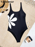 S - XL 2026 Flower Printed High Leg Cut Women Swimwear One Piece Swimsuit Female Monokini Padded Bather Bathing Suit Swim V8231