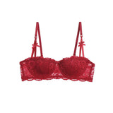Women's Bras Sexy Lace Half Cup Push Up French Style Lingerie Solid Soft Deep V Top Breathable Comfortable Closure Thin Bralette