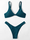 ZTVitality Solid Tie Sexy Bikini 2021 Hot Sale Padded Bra High Leg Bandage Push Up Bikini Set Brazilian Swimsuit Women Swimwear