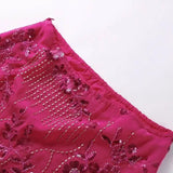 Sexy Beading Sequined Long Skirt Women Solid Low Waist Slim Straight Skirts Female Summer Lady Chic Beach Vacation Clothes JO6M