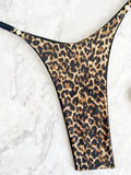 New 2026 Women's Leopard Patchwork Swimsuit Sexy Backless Neck Hanging Micro Bikini Set Low Waist Bathing Suit Beachwear Biquini