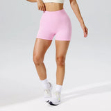 Women Pink Yoga Shorts Sportswear Woman Gym High Waist Sports Shorts Fitness Running Activewear Tummy Control Workout Leggings