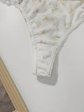 Women's Sweet Small Floral Pattern Underwear Set with Steel Hoop Crowd Push Up Suitable for Beach Vacation Wear MR3414