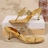 Sandals and Slippers with  Flip Flops Home Casual Women's Block Heel Heightening Versatile Slippers