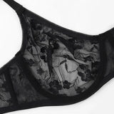 3 Pcs Women's Bra Elegant Retro Lace Sheer Unpadded Sexy Lingerie BH Tops Flower knitting Brassiere Underwire Plus Size Bras