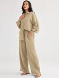 2026 Spring and Summer Casual Suit New Fashion Suit Loose Casual Top Wide Leg Pants Two-piece Set for Women
