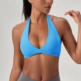 YOGA Naked Feeling Strappy Padded Sports Bras for Women - Fitness Workout Top Criss Cross Back Yoga sports Bras No steel ring