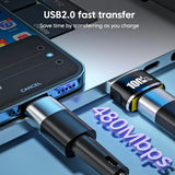 Elough USB To Type C OTG Adapter USB C Female to USB A Male Converter For PC Samsung Xiaomi 100W Fast Charging Adaptador USB 2.0