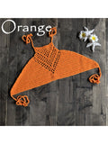 6 Colors Crochet Knitted Halter Bikini Top Female Swimsuit Women Swimwear Bather Bathing Suit Swim Hollow Out Beach Top V4192