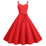 Womens Sleeveless Dress 1950s Housewife Evening Party Prom Dress Temperament Womens Dresses Female Holiday Loose Beach Dresses