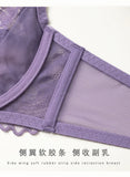 Ultra Thin Lingerie Set, French Lace Underwire Bra for Large Boobs Push Up & Gather, Sexy Pure Design, Breathable Comfort MOYISU