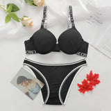 Women Push Up Bra Set Underwire Support Seamless T Shirt Bra And Panty 2-pack Everyday Lingerie Set Daily Comfort Essential