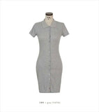 South Korea 2023 New Spring/Summer Dress Small Sexy Slim Fit Temperament Tight Short Sleeve Slim Wrap Hip Short Dress IDEI