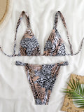 2025 Brazilian Thong Bikinis Strappy Swimsuit Women Sexy Printed Swimwear Female Bathers Swimming Bathing Swimming Swim Suit