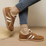 Plus Size 42 Flock Flat Sneakers for Women 2026 Fashion Anti Slip Lace Up Tennis Shoes Woman Platform German Training Shoes