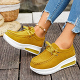 Red Chunky Platform Sneakers Women Comfortable Non Slip Thick Sole Casual Shoes Woman Plus Size 43 Lace Up Sport Shoes Female