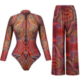 2026 Glamorous Multicolor Swimwear with Unique Pattern High-Cut Legs Perfect for Beach Wear Pool Parties Summer Getaway Vacation