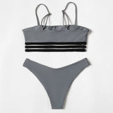 ZTVitality Solid Wrinkles High Waist Bikini 2022 New Padded Lace Up Swimsuit Sexy Swimwear Women Brazilian Bathing Suit Biquini