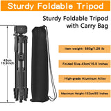 60 Inch/152cm Camera Tripod with Travel Bag, Mobile Phone Tripod with Remote Control, Professional Aluminum Alloy Portable Stand