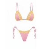 New 3Pcs Crochet Bikini Women Swimsuit Sexy Swimwear Halter Biquini Push Up Swim Suit Strappy Bodysuit Female Bathsuit Beachwear