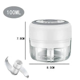 250/100ML Garlic Mincer USB Charging Powerful Mini Electric Garlic Chopper Portable Garlic Crusher Kitchen Food Chopper Unisex
