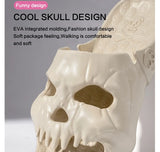 New Personalized Skull Design Men Slippers 2024 Summer Outdoor Fun Slides Thick Bottom of Beach Non-slip Leisure Women Sandals