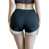 Women Ice Silk Lace Slip Shorts for Under Dresses Mid-Rise Anti-Chafing Boyshorts Traceless Underwear Short Leggings