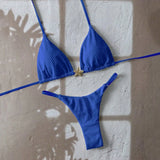 Sexy Metal Starfish Bikini Set Women Yellow Blue Push Up Bra Thong Swimsuit 2026 Summer Bathig Suit Bandage Holiday Swimwear