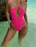 DEKA Vintage Plus Size Solid Sexy Bikini Set Women One Piece Swimwear Tummy Control Swimsuit Bathing Suit Beachwear