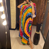 2026 New Colorful Kaftan Tunic Beach Dress Beach Wear Beachwear Beach Cover Up Cover-upsLoose Maxi Dress Female Women V4428