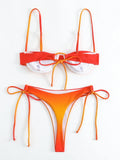 Underwired Gradient High Cut Bikini Female Swimsuit Women Swimwear Two-pieces Bikini Set Micro Thong Bathing Suit Swim Beachwear