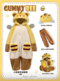 Cartoon Honeybee Pajamas Robes Slipper Kigurumi Unicron Anime Flannel Nightgown Winter Nightdress Party Cosplay Costume Slipper