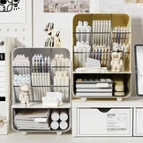 Slant plug pen holder office desk stationery desktop models organizer compartment storage capacity miscellaneous shelves