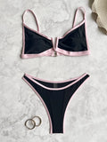 sexy patchwork mini bikinis sets two pieces swimsuit thong swimsuit Swimwear Biquini conjunto de bikini tankini beachwear