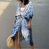 17 Colors Leopard Printed Colorful With Belt Tunic Cover-ups Beach Dress Beach Wear Beachwear Female Women Beach Cover Up V4510L